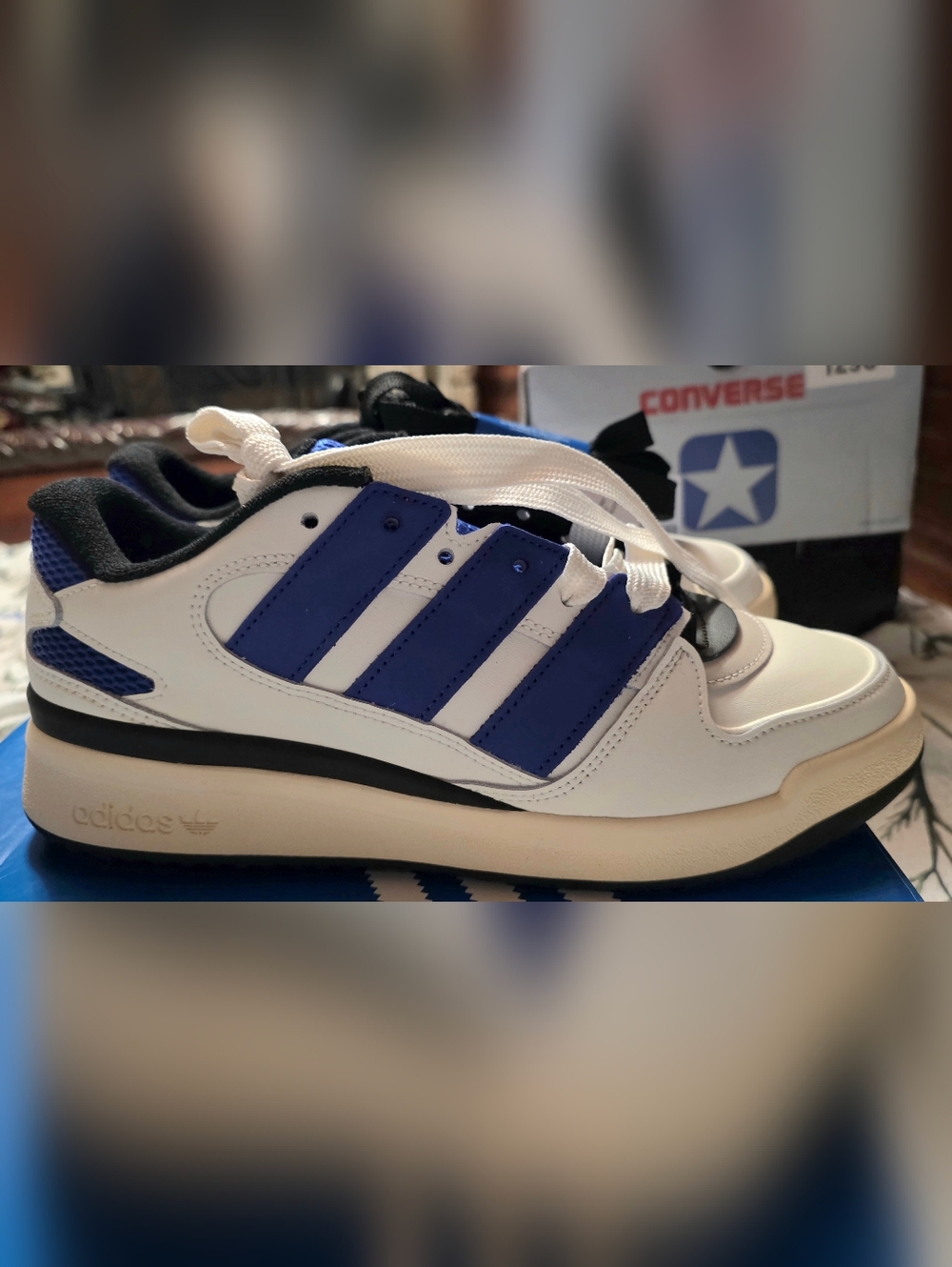 Adidas Forum 2000 Sneakers - Blue/White/Black W/ Extra Laces. - Picture 2 of 8